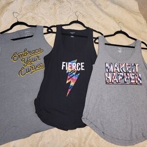 Torrid Active Graphic Tank Tops - Set/Bundle of Three Size 1X